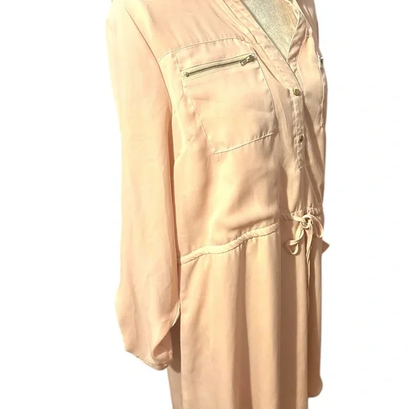 Charlotte Russe Pink Relaxed Tunic with Tie Front - Picture 3 of 10